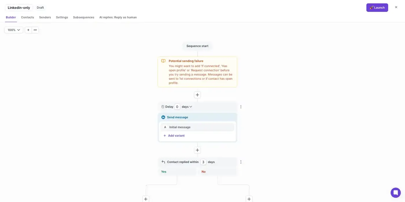 Salesforge LinkedIn message variable