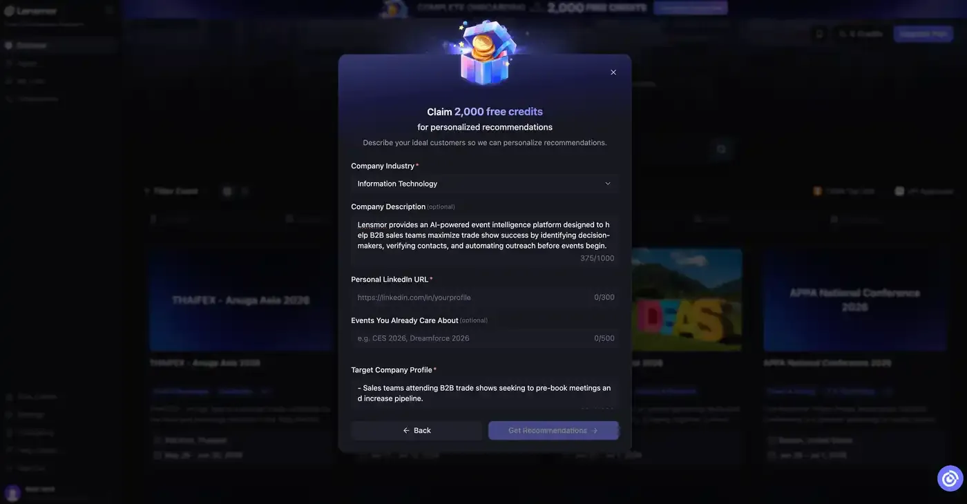 Onboarding profile review step